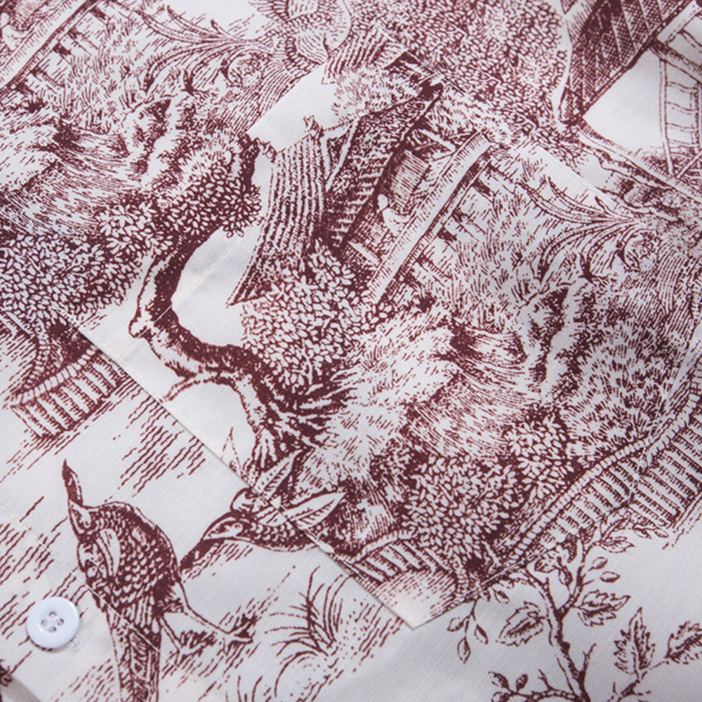 Ink Painting Digital Full Printed Short Sleeve Shirt