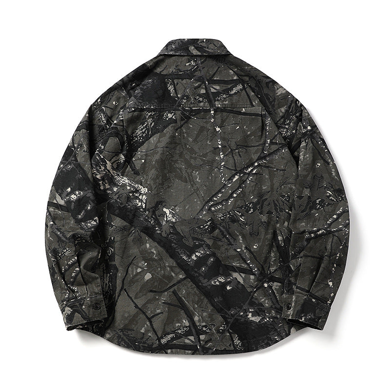 Loose Long Sleeve Men's Camouflage Shirt