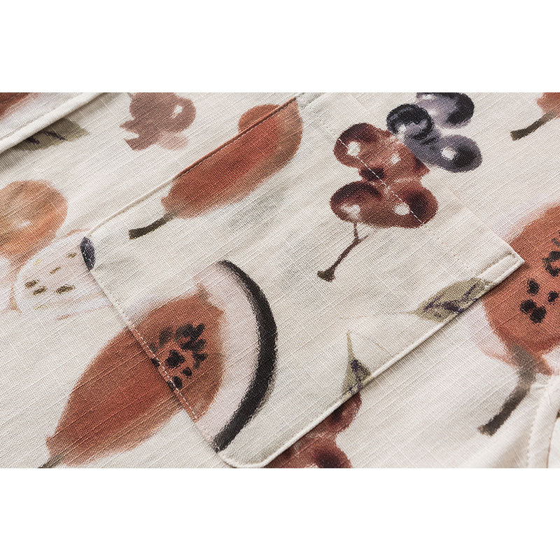 Couple Loose Casual Flower Short Sleeve Unisex Style Shirt