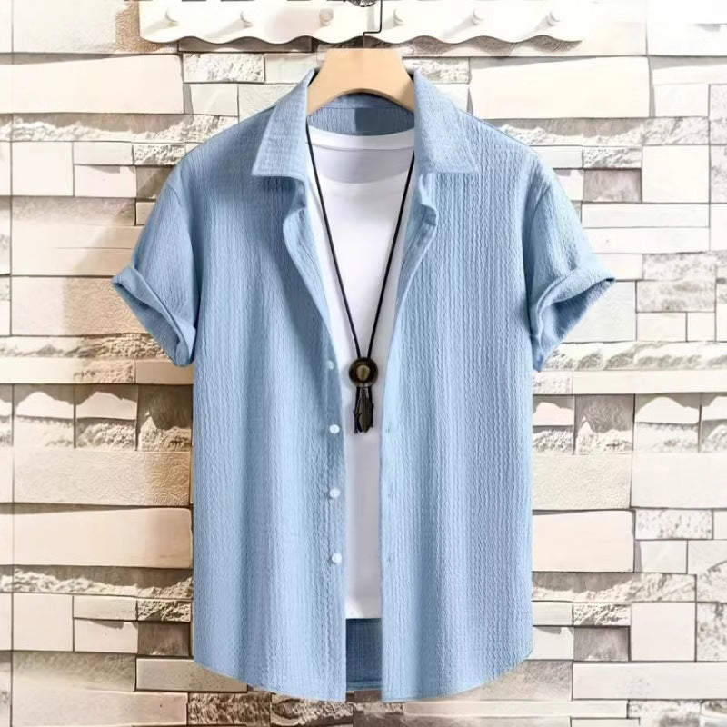 Holiday Leisure Wrinkle Men's Short Sleeve Shirt