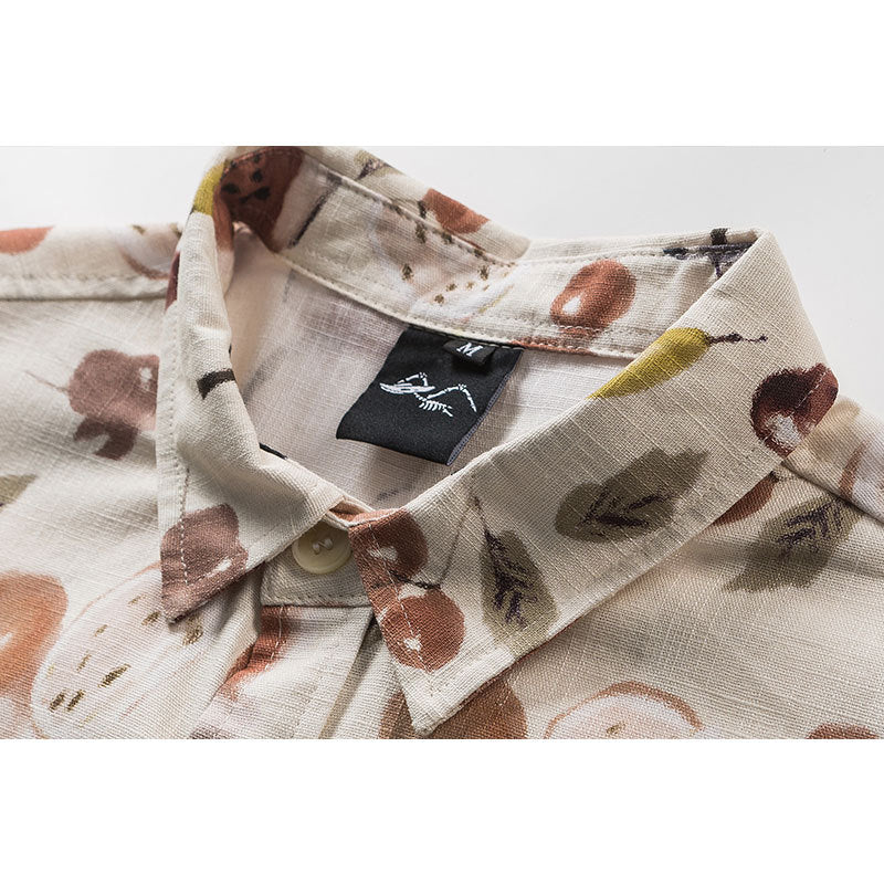 Couple Loose Casual Flower Short Sleeve Unisex Style Shirt