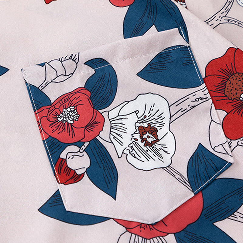 Hong Kong Style Flower Shirt Men's Seaside Vacation