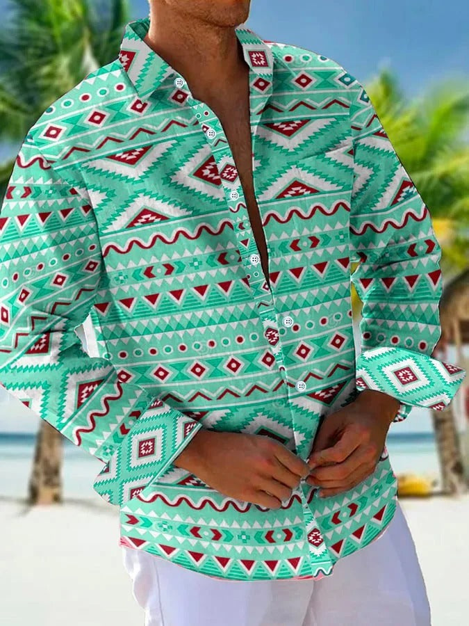 Men's Casual Long Sleeve Loose-fitting Shirt