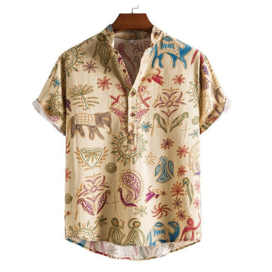 Plus Size Casual Fashion 3D Digital Printing Shirt