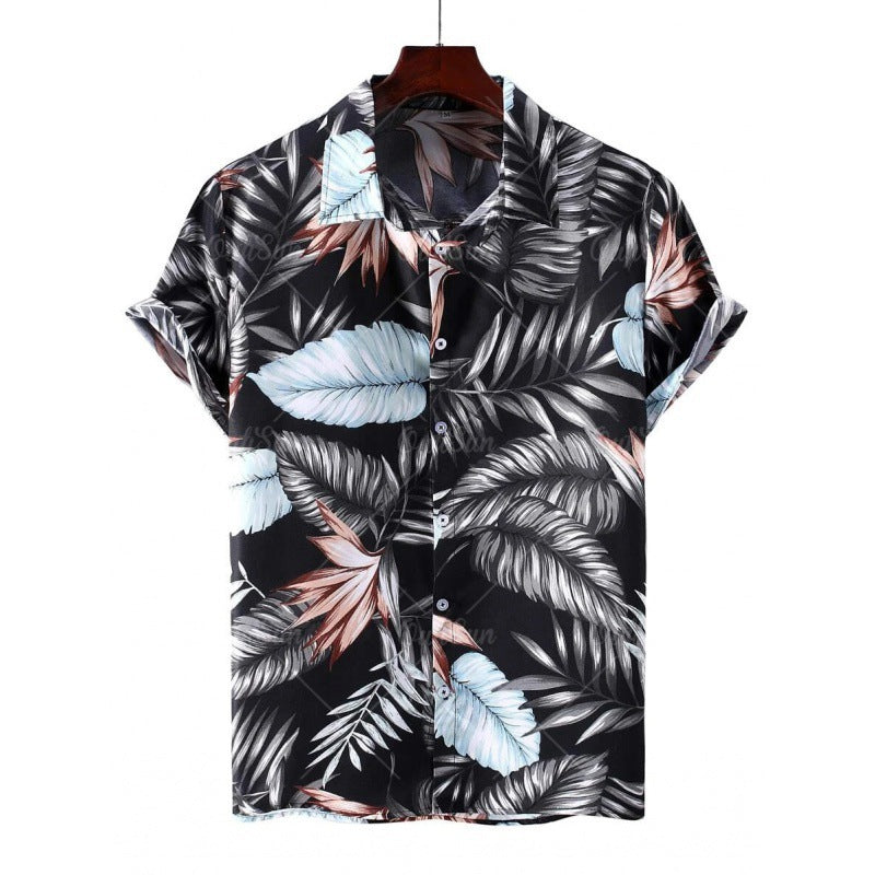 Summer Plus Size Men's Casual Fashion 3D Digital Printing Short Sleeve Shirt