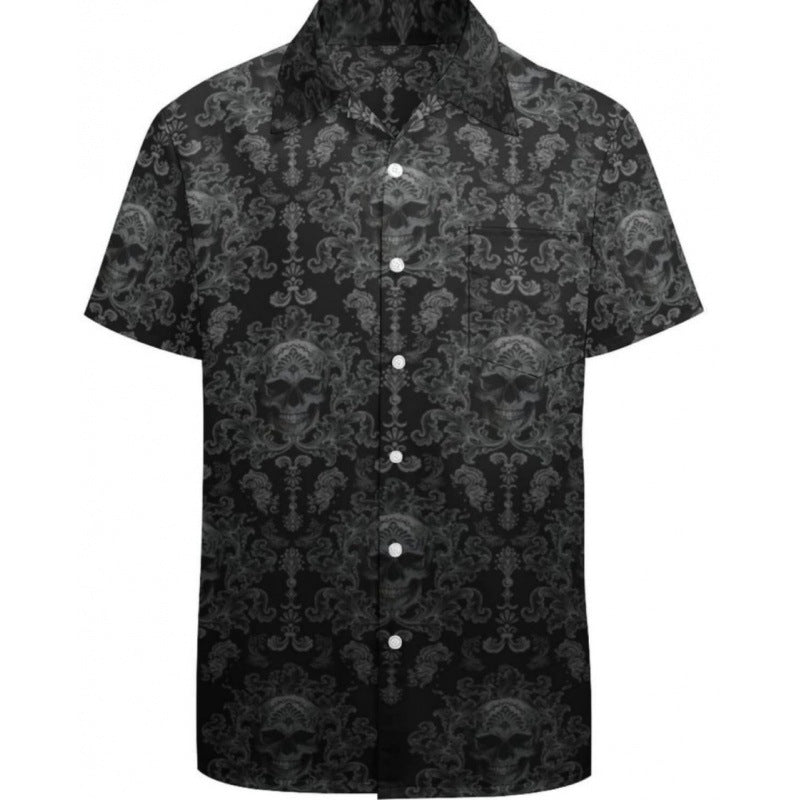 Summer Plus Size Men's Casual Fashion 3D Digital Printing Short Sleeve Shirt