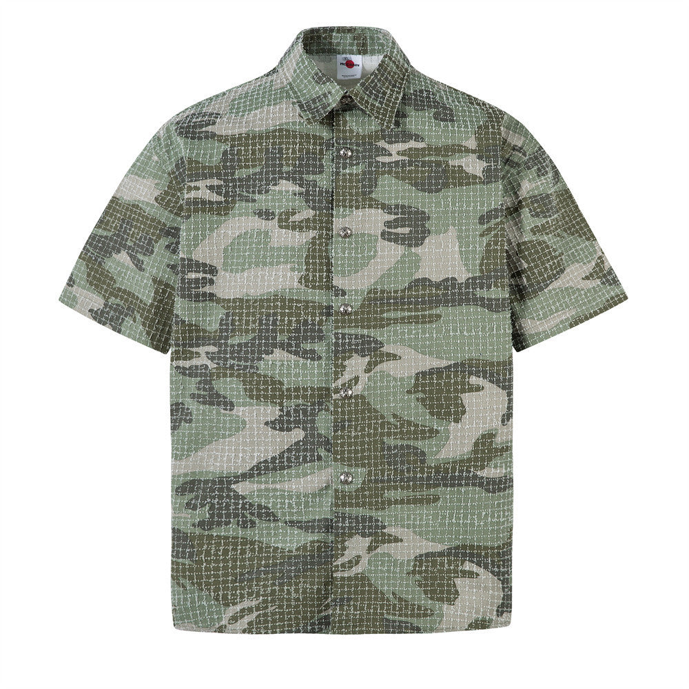 Men's American-style Retro Camouflage Short-sleeved Shirt