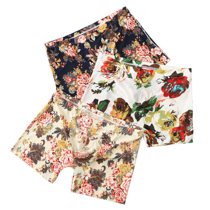 Summer Printed Men's Ice Silk Seamless Panties