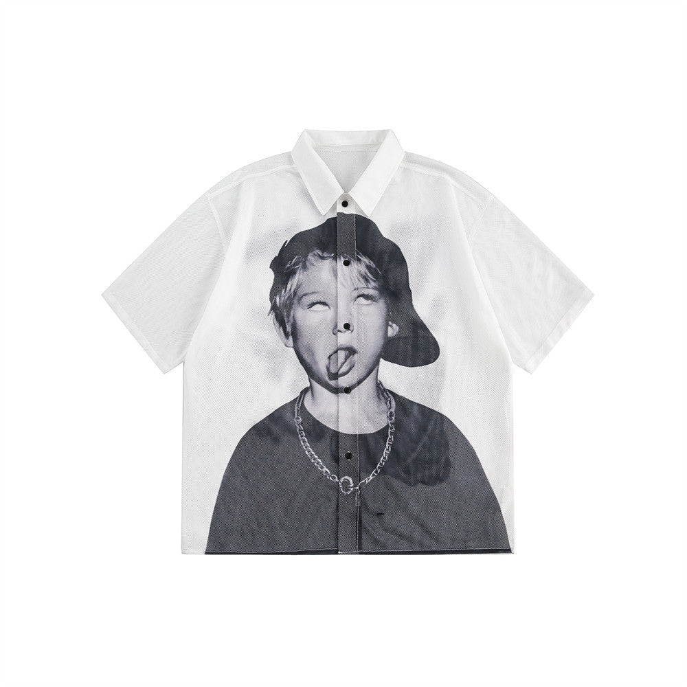 Creative Fashion Short-sleeved Shirt For Men And Women