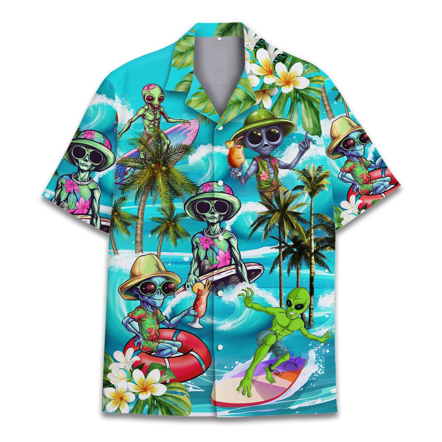 Printed Short Sleeve Retro Lapels Men's Shirt