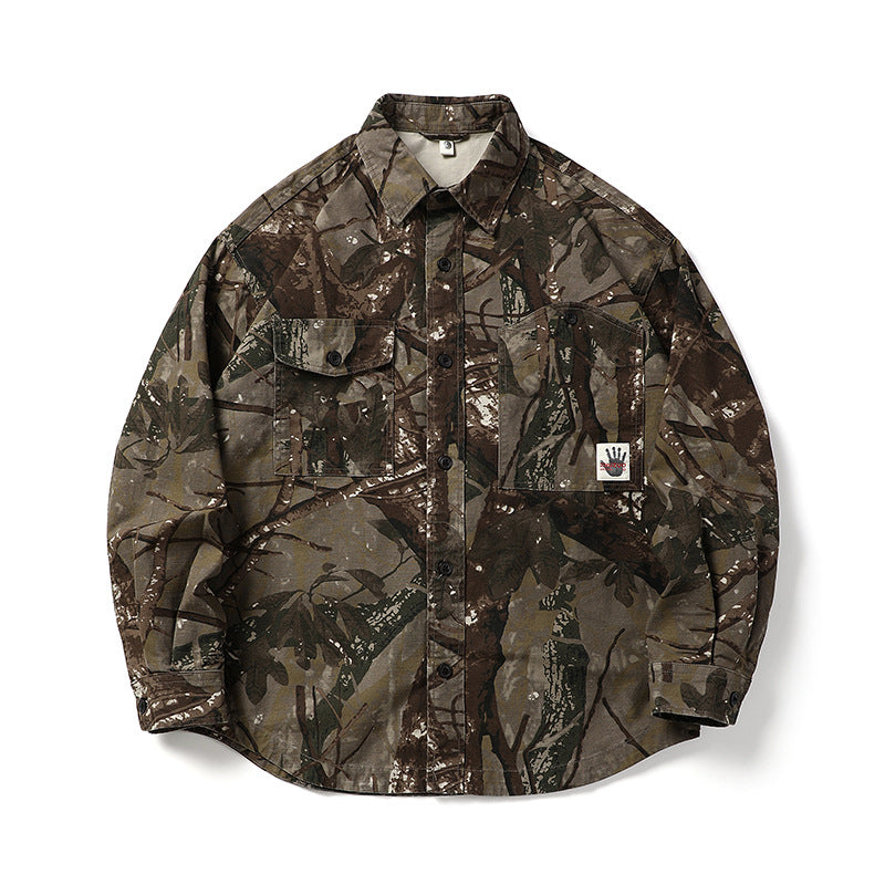 Loose Long Sleeve Men's Camouflage Shirt