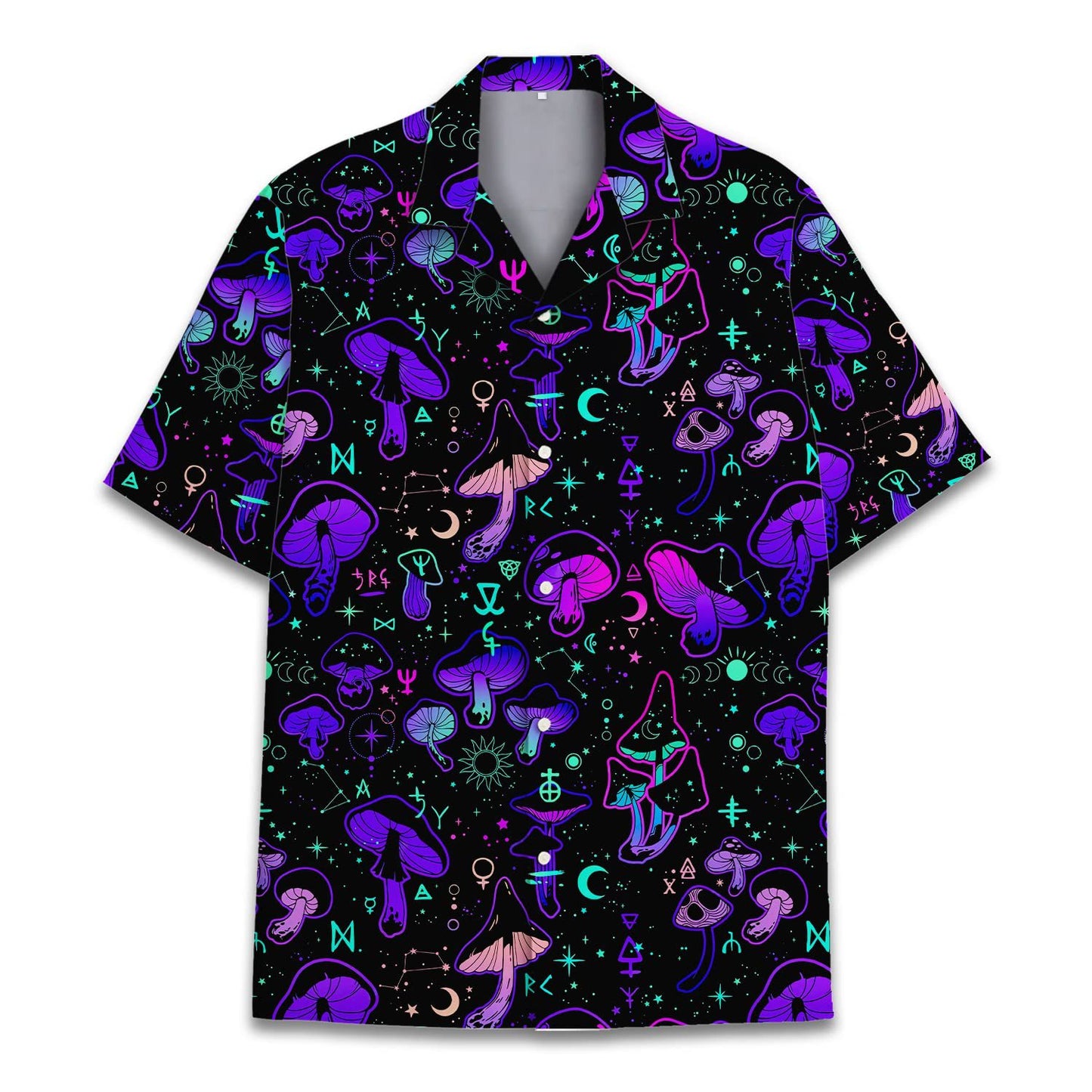 Printed Short Sleeve Retro Lapels Men's Shirt