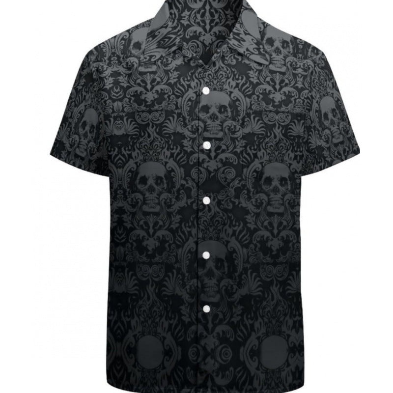 Summer Plus Size Men's Casual Fashion 3D Digital Printing Short Sleeve Shirt