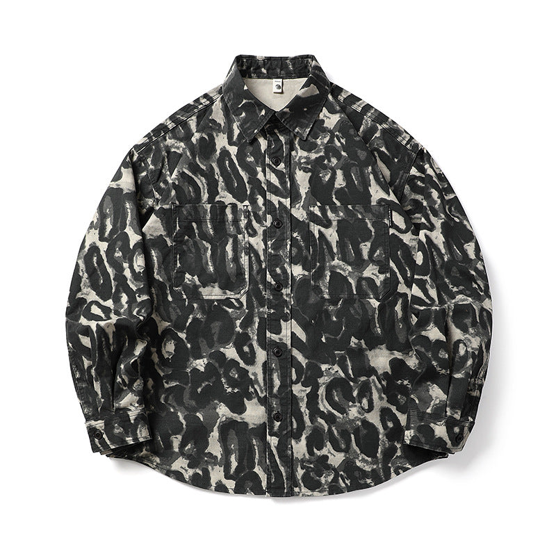 Loose Long Sleeve Men's Camouflage Shirt