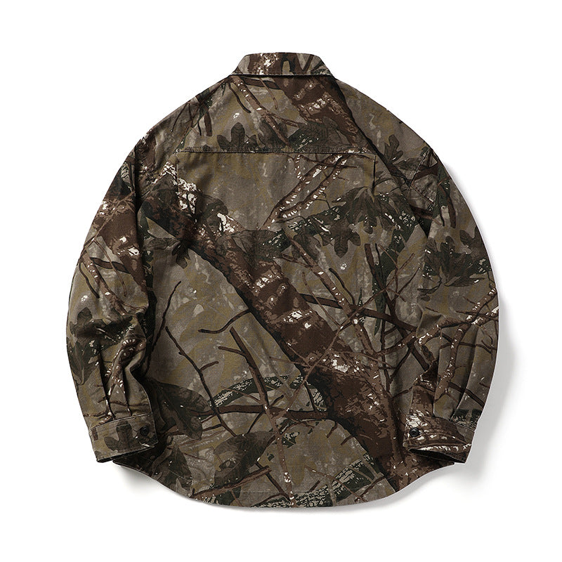 Loose Long Sleeve Men's Camouflage Shirt