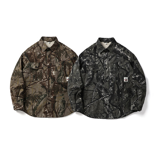 Loose Long Sleeve Men's Camouflage Shirt