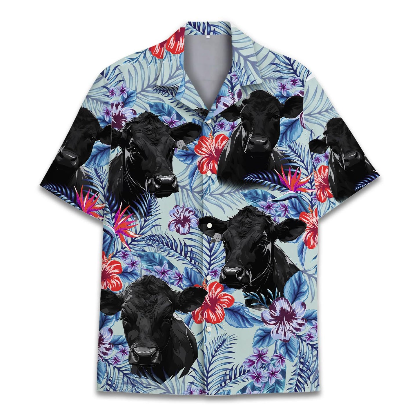 Printed Short Sleeve Retro Lapels Men's Shirt