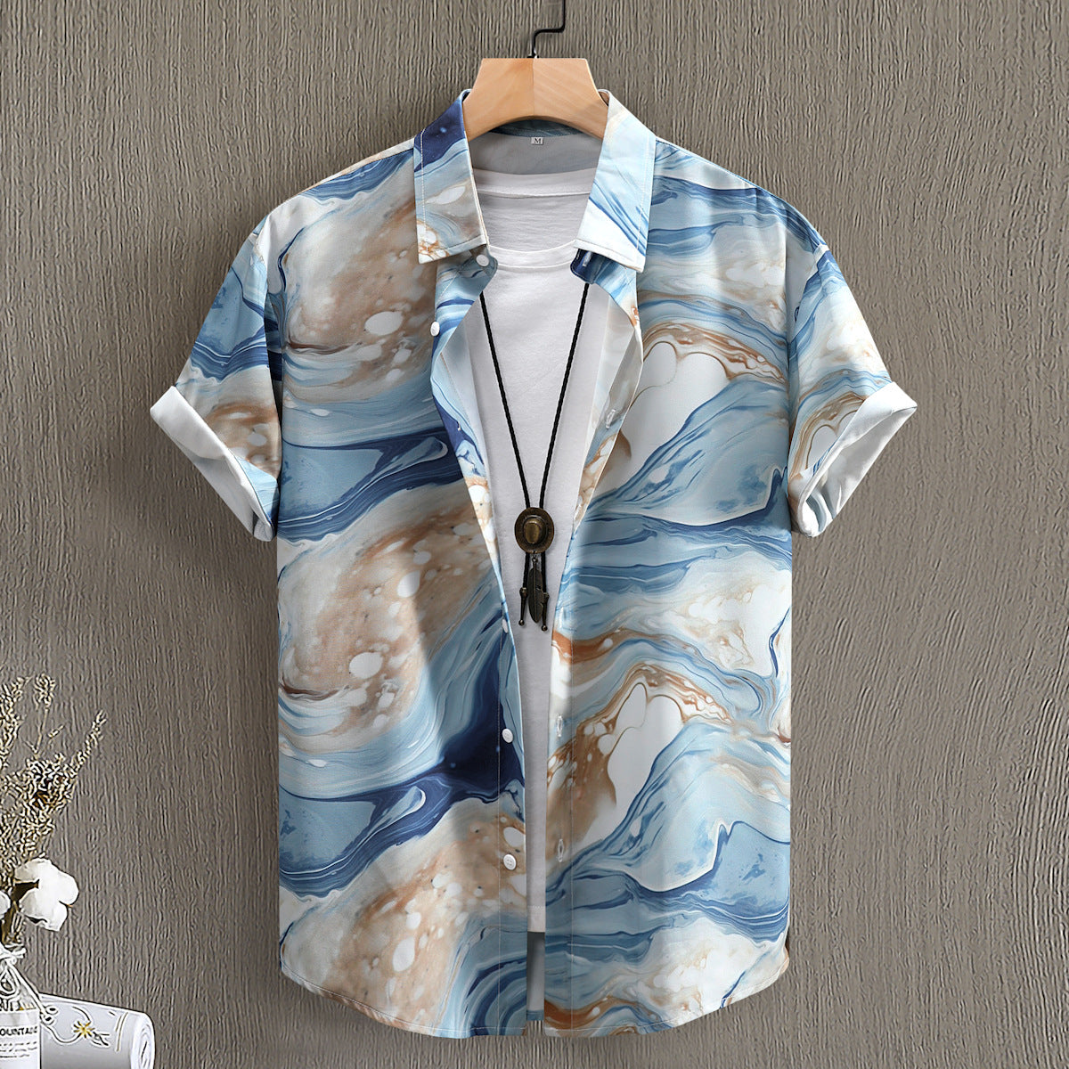 Fashion Digital Printing Men's Short Sleeve Shirt