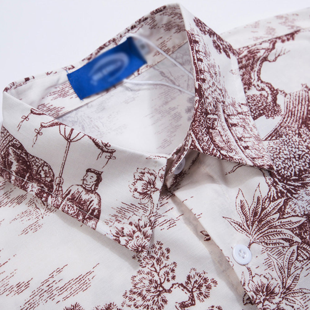 Ink Painting Digital Full Printed Short Sleeve Shirt