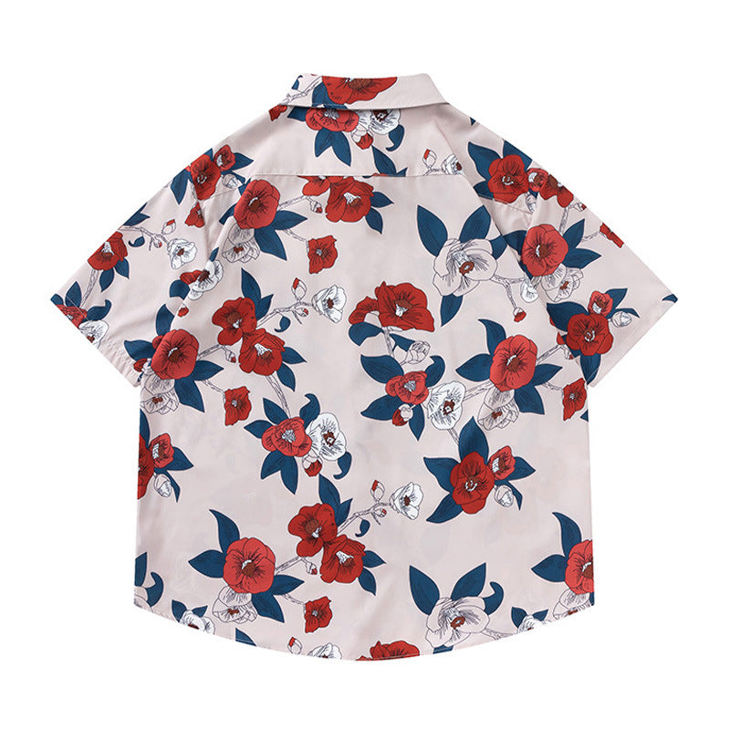 Hong Kong Style Flower Shirt Men's Seaside Vacation