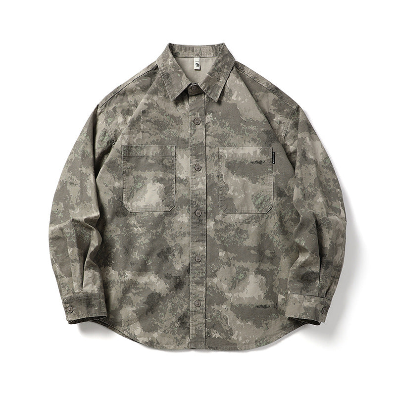 Loose Long Sleeve Men's Camouflage Shirt