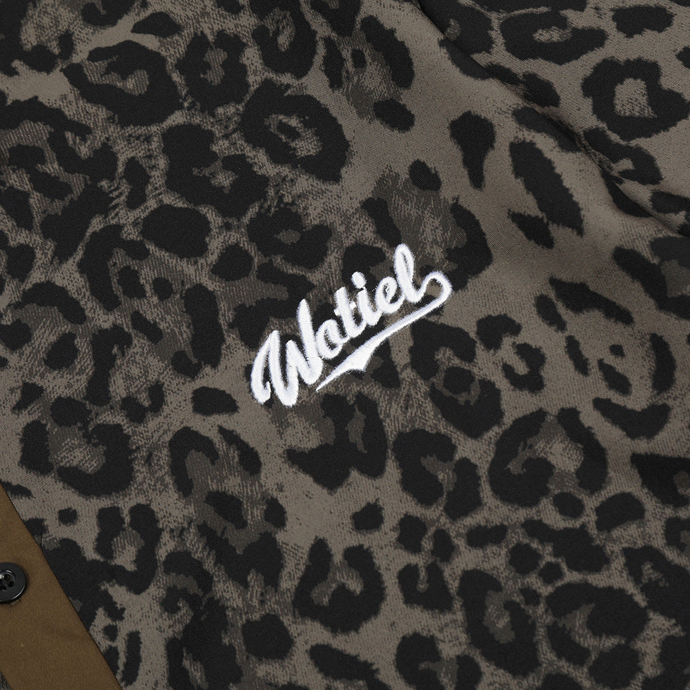 European And American Leopard Print Short Sleeve Loose Shirt Men