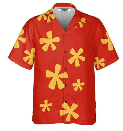 Acetate Fiber Men's Short-sleeved Shirt Stretch Printed Shirt