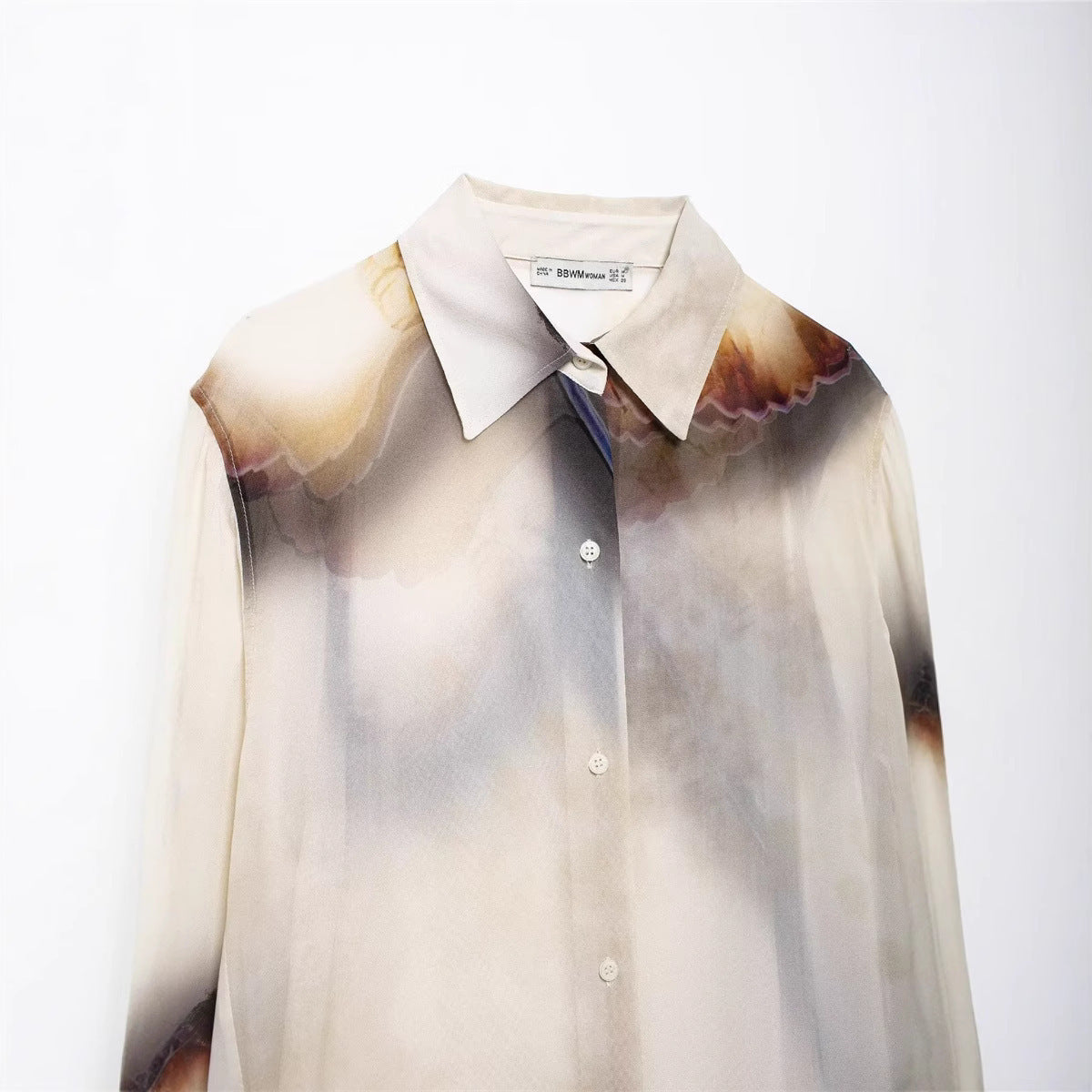 Casual Single-breasted Long Sleeve Printed Shirt