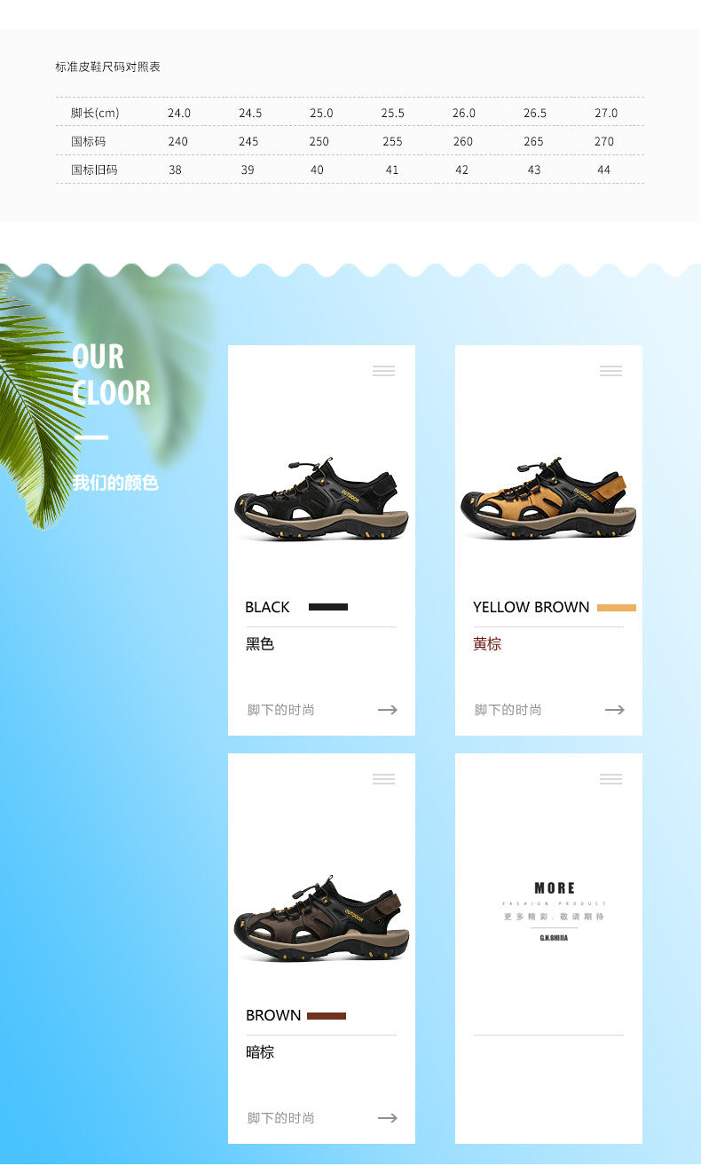 Summer Men's Slippers -Thick Soled Anti-Slip lace-up Slides Indoor & Outdoor Beach Sandals,Casual Comfortable Durable Footwear