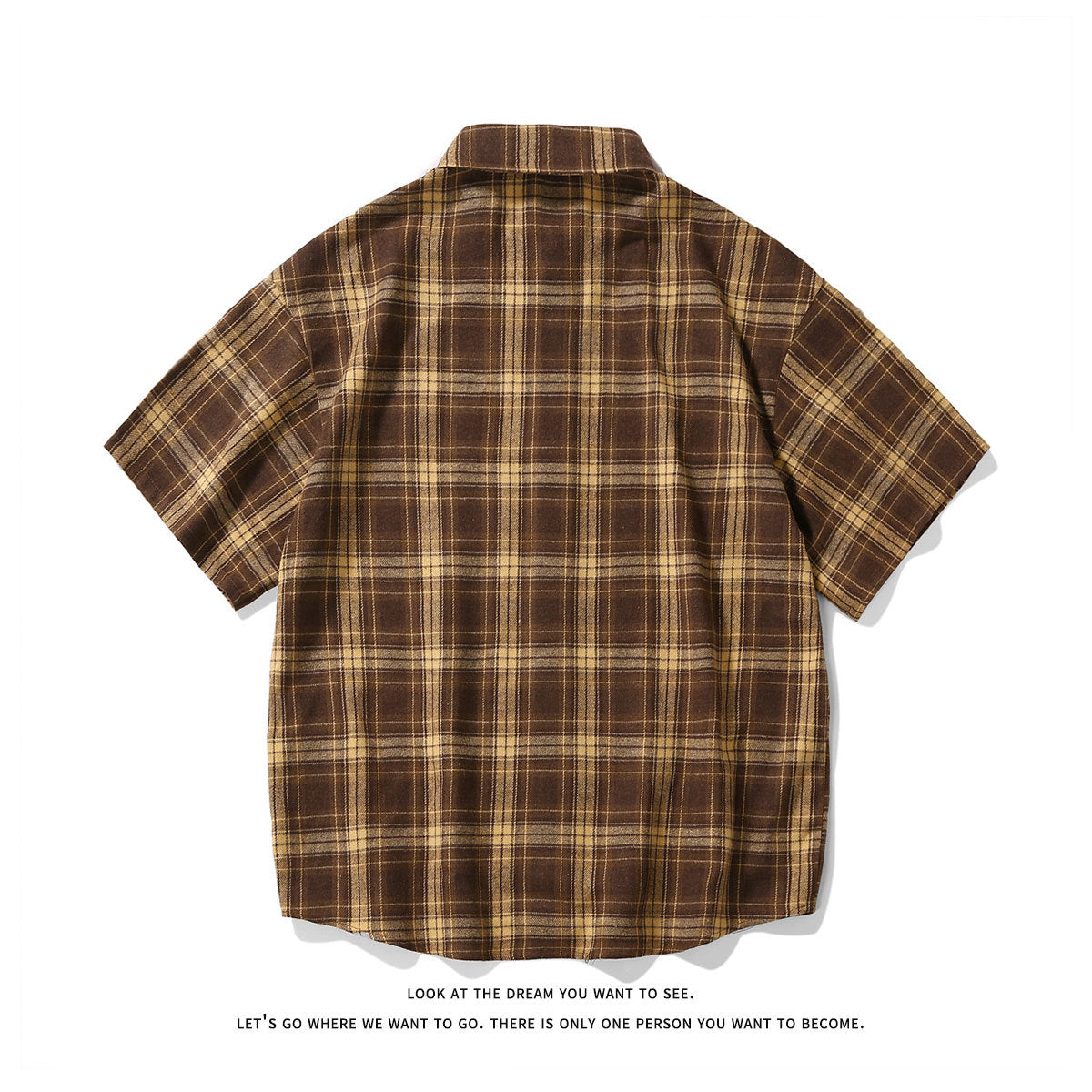 Men's Short-sleeved Plaid Shirt Retro Plus Size Casual Shirt