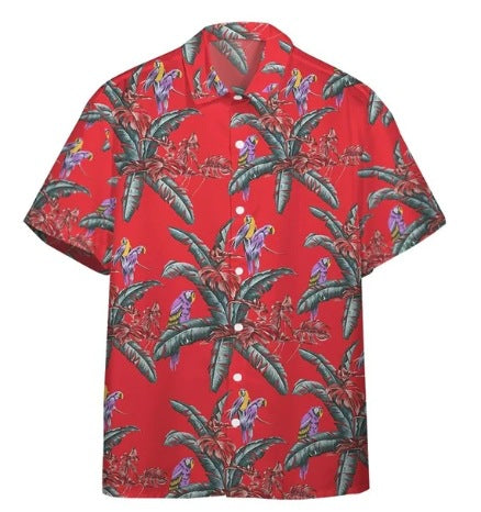 Acetate Fiber Men's Short-sleeved Shirt Stretch Printed Shirt