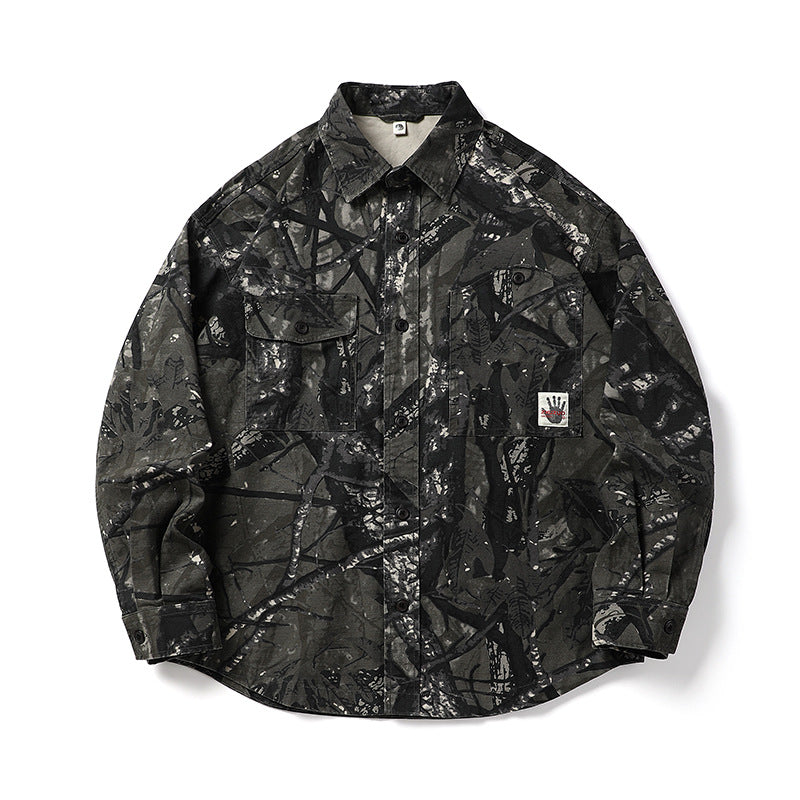 Loose Long Sleeve Men's Camouflage Shirt