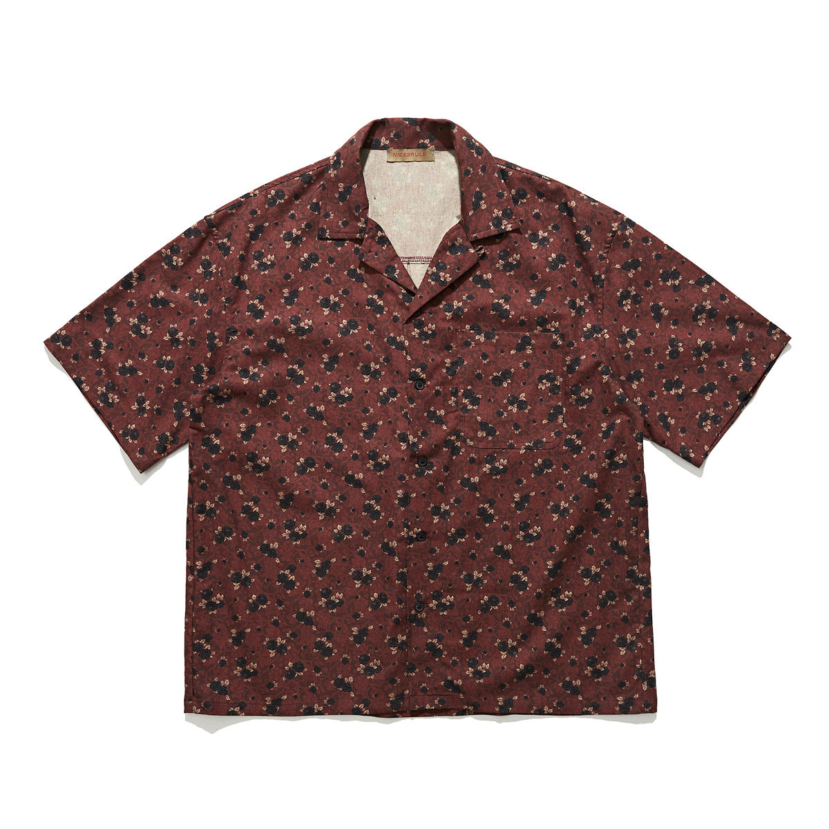 Summer New Retro Printed Shirt Men's Short Sleeve