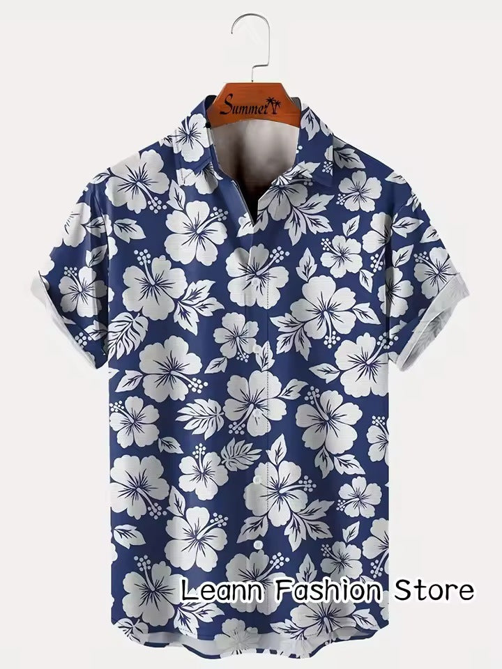Hawaiian Vacation Clothing Men's Fashion Beach Style Shirt