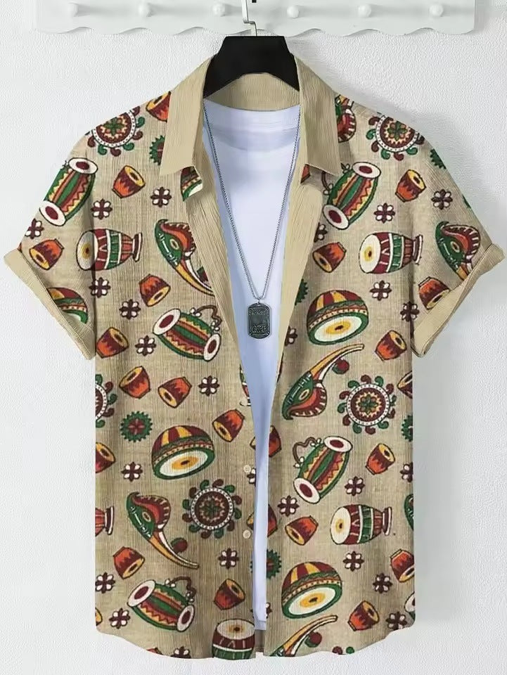 Fashion Personality Men's Art Pattern Shirt