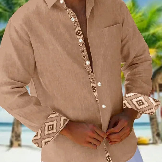 Men's Casual Long Sleeve Loose-fitting Shirt