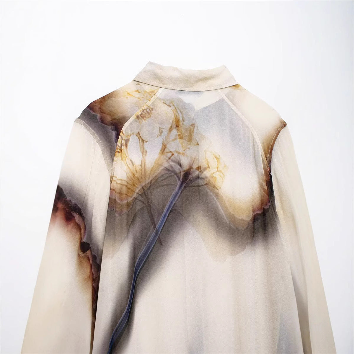 Casual Single-breasted Long Sleeve Printed Shirt