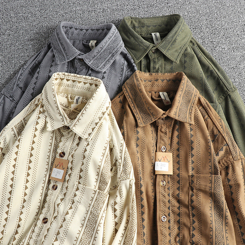Ethnic Style Navajo Totem American Retro Casual Men's Shirt
