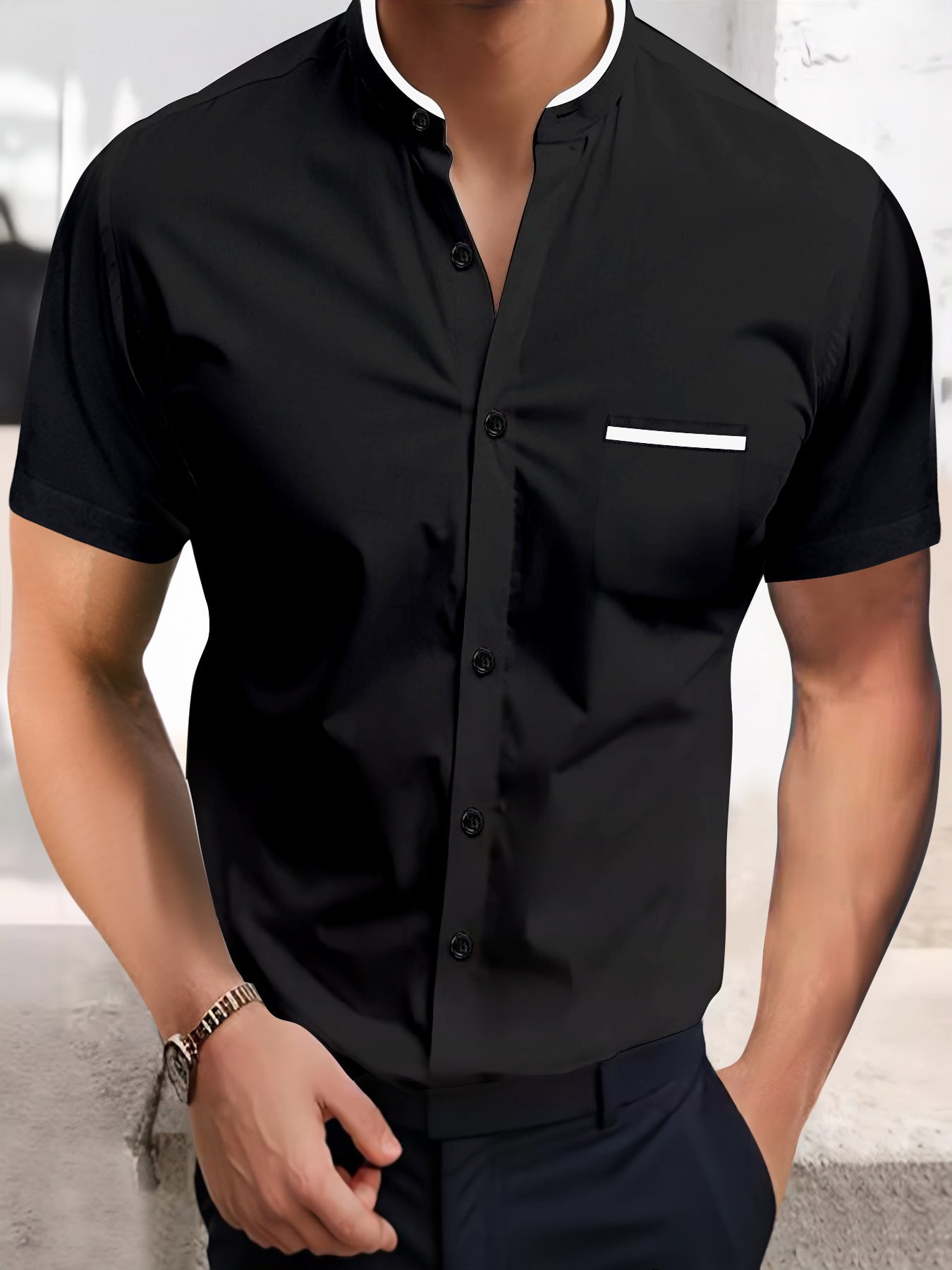 Solid Color Shirt Korean Summer New Button Short Sleeve