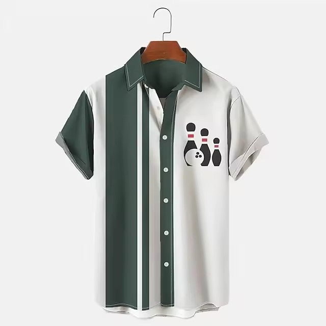 Men's Shirt Bowling 3d Digital Printing