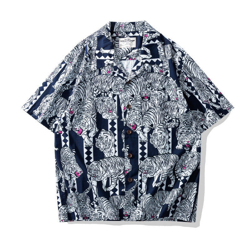 Hawaiian Shirt Cuban Collar Flower