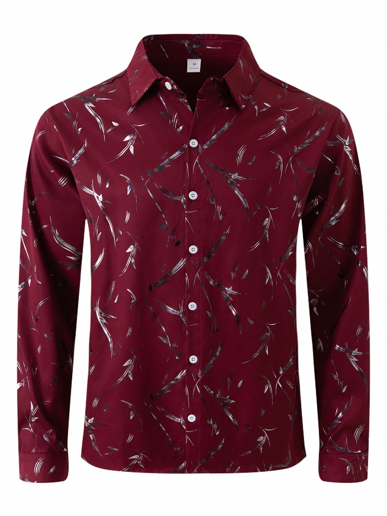 Men's Bronzing Feather Cuff Casual Long-sleeved Shirt