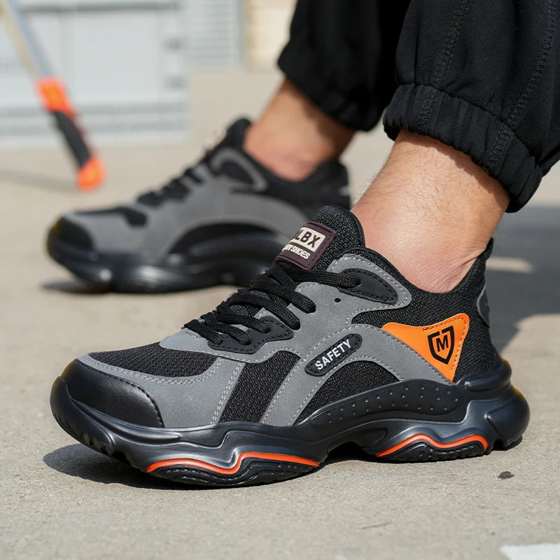 Work Sneakers for Men Safety Shoes Anti-smash Anti puncture Indestructible Shoes Breathable comfort Steel Toe Protection Shoes