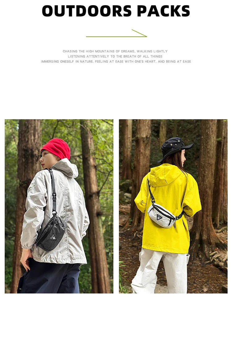 Outdoor hiking backpack - Large capacity, lightweight, expandable chest bag. Suitable for both men and women. Includes hiking eq