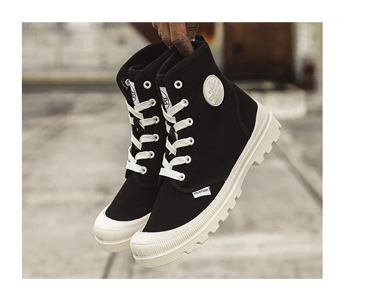 New Fashion High-top Mens Boots Outdoor Comfortable Mens Casual Boots Jungle Mountaineering Men Shoes Wide Bottom Platform Boots