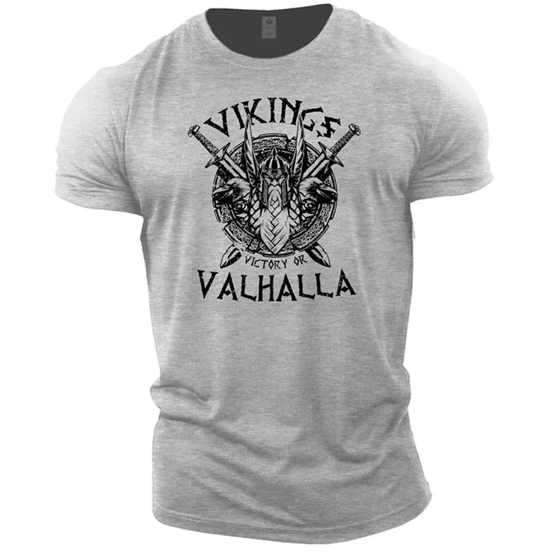 Summer Viking Casual Fashion 3D Printed Tough Guy Men's T-shirt Outdoor Sports Short Sleeve Oversized Loose Wide Quick Dry Shirt
