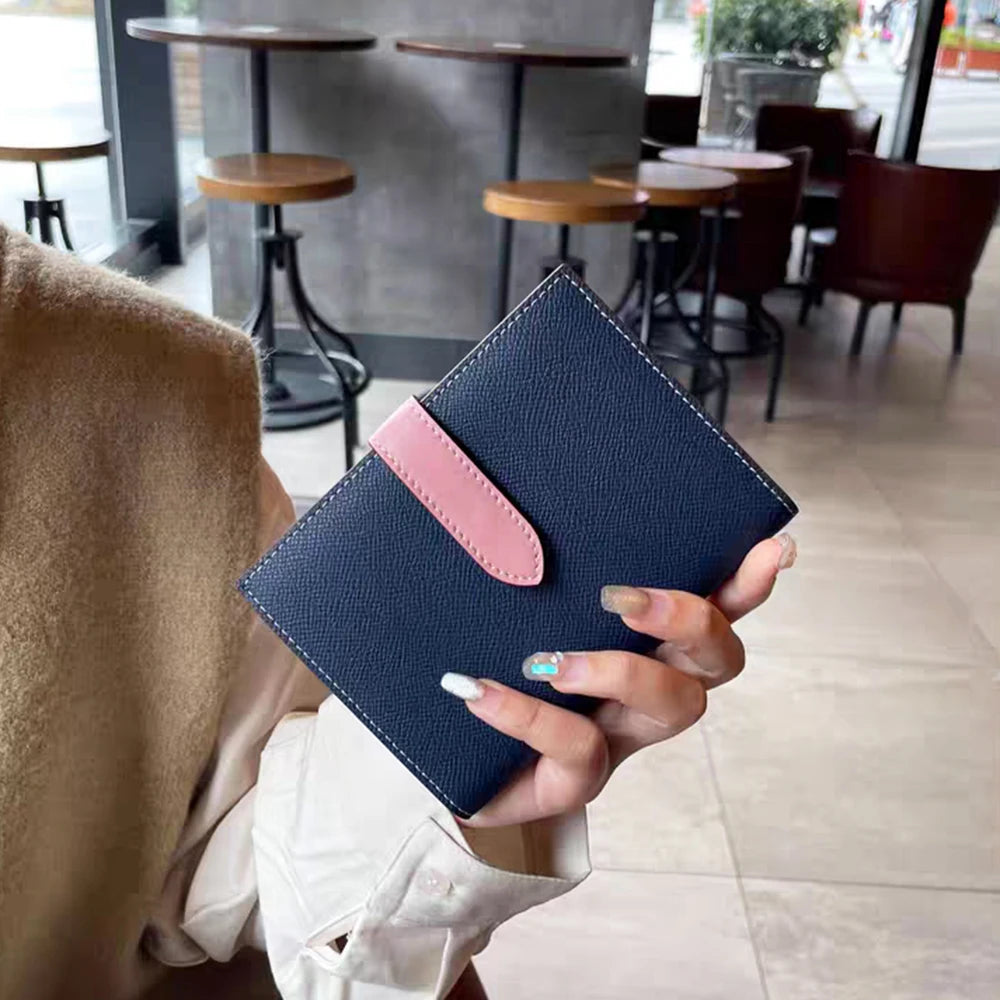 Luxury Design Genuine Leather Wallet For Woman Custom Initials Fashion Folding Passport Holder Business Card Holder Coin Purse