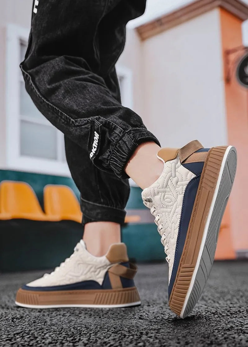 Men Sneakers Fashion Trend Luxury Brand Casual Flat Shoes Vulcanize Shoe Male Outdoors Non-slip wear-resistant Hiking Shoes 2023