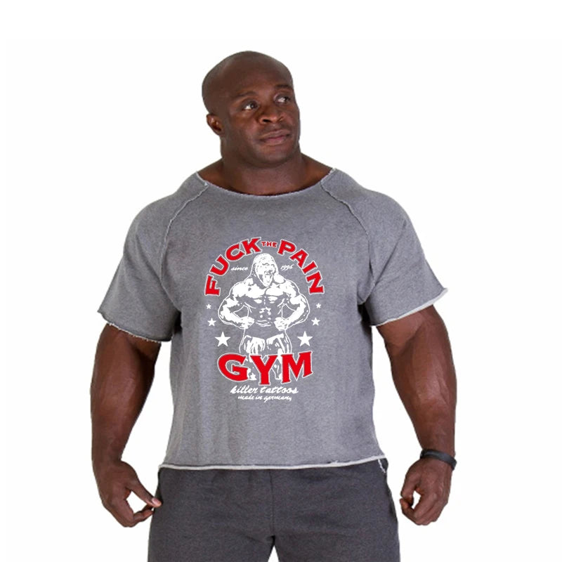 Men's T Shirts Fitness Men Bodybuilding  Shirt Batwing Sleeve Rag shirt Gym Fitness Muscle Running T shirt