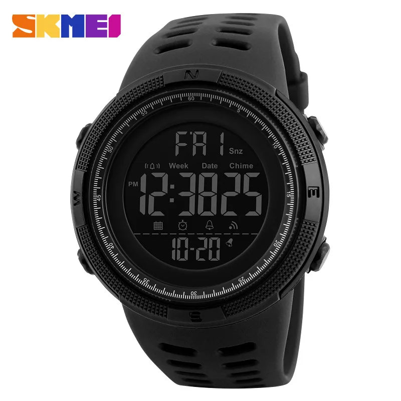 Men's Sports Watch - Waterproof Digital Wristwatch with Alarm, Shockproof - Outdoor Army Reloj Hombre